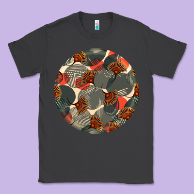African Fabric Pattern Round Earrings 5 Classic Tee Designed By Bundleandbundleshop
