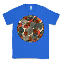 True Royal african fabric pattern round earrings 5 Classic Tee - BundleAndBundleShop