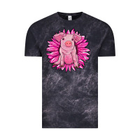 Cloud Black pink sunflower pig Vintage Tee - RanaPortraitStore