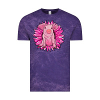 Cloud Purple pink sunflower pig Vintage Tee - RanaPortraitStore