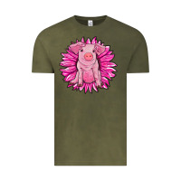 Vintage Olive pink sunflower pig Vintage Tee - RanaPortraitStore