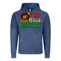 Vintage Denim i am black history with afro black girl Vintage Hoodie - texasbilliewilder