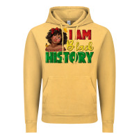 Vintage Mustard i am black history with afro black girl Vintage Hoodie - texasbilliewilder