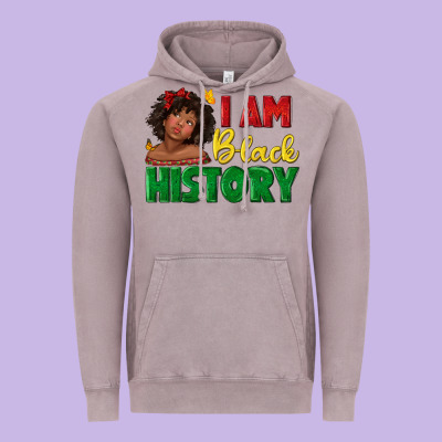 Vintage Hoodie i am black history with afro black girl