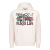 Pale Pink Nurse Life Truck Premium Hoodie - BundleAndBundleShop