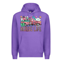 Purple Nurse Life Truck Premium Hoodie - BundleAndBundleShop