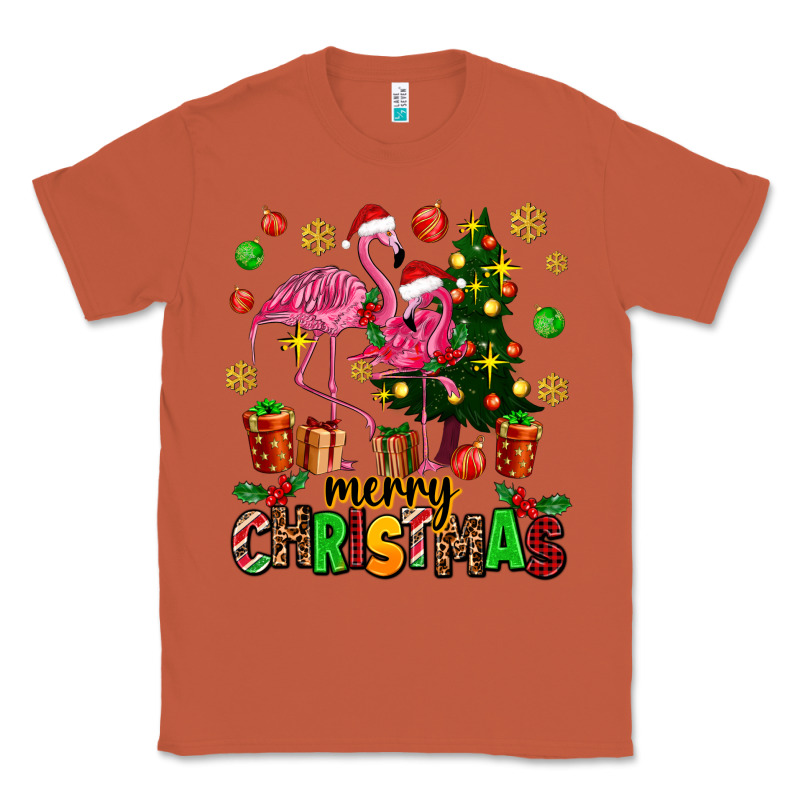 Flamingo Merry Christmas Classic Tee by AdoDesignShop | Teevron
