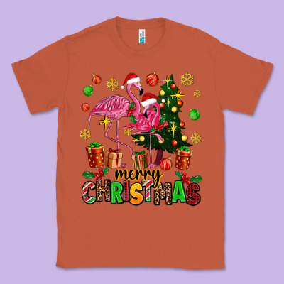 Flamingo Merry Christmas Classic Tee Designed By Adodesignshop