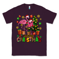 Plum flamingo merry christmas Classic Tee - AdoDesignShop