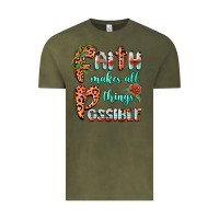 Vintage Olive faith makes all things possible Vintage Tee - BarkalooDesign