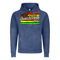 Vintage Denim juneteenth 1865 with crown flag Vintage Hoodie - texasbilliewilder