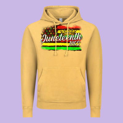 Vintage Hoodie juneteenth 1865 with crown flag