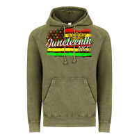 Vintage Olive juneteenth 1865 with crown flag Vintage Hoodie - texasbilliewilder