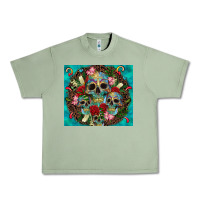 Oil Green sugar skulls tumbler 3 Urban Heavy Tee - CTS Tumbler Store