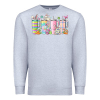 Heather Grey retro groovy easter Premium Sweatshirt - MaliasSmallBusiness