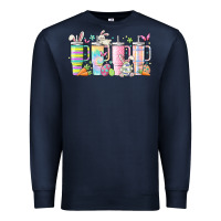 Navy retro groovy easter Premium Sweatshirt - MaliasSmallBusiness