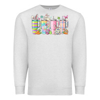 Oatmeal Heather retro groovy easter Premium Sweatshirt - MaliasSmallBusiness