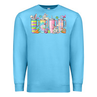 Ocean Blue retro groovy easter Premium Sweatshirt - MaliasSmallBusiness