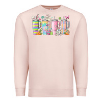 Pale Pink retro groovy easter Premium Sweatshirt - MaliasSmallBusiness