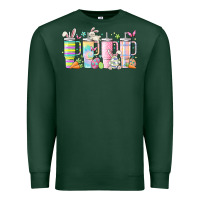 Sports Green retro groovy easter Premium Sweatshirt - MaliasSmallBusiness