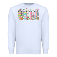 White retro groovy easter Premium Sweatshirt - MaliasSmallBusiness