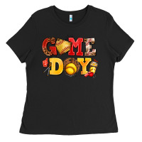 Black game day softball Ladies Tee - AdoDesignShop