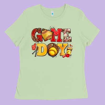Game Day Softball Ladies Tee Designed By Adodesignshop