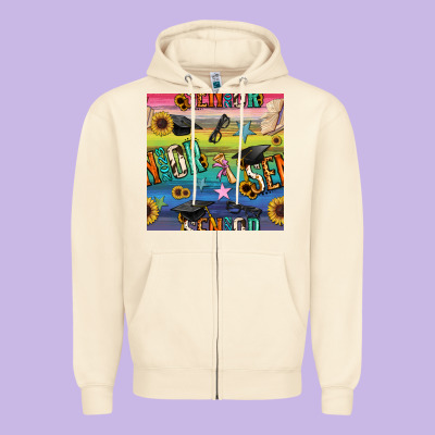 Graduation Seamless Pattern Zipper Hoodie Designed By Bundleandbundleshop