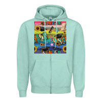 Seafoam graduation seamless pattern Zipper Hoodie - BundleAndBundleShop