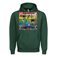Sports Green graduation seamless pattern Zipper Hoodie - BundleAndBundleShop