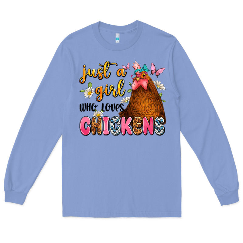 Just A Girl Who Loves Chickens Long Sleeve Tee by JahusDesignShop | Teevron