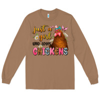 Toasted Coconut just a girl who loves chickens Long Sleeve Tee - JahusDesignShop