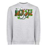 Heather Grey st patricks day love nurse Heavyweight Sweatshirt - RanaPortraitStore