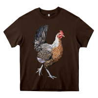 Chocolate Brown American Game Chicken Heavy Core Tee - LillyAllenDesigns