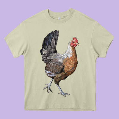 American Game Chicken Heavy Core Tee Designed By Lillyallendesigns