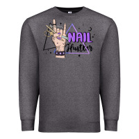 Charcoal Heather nail hustler Premium Sweatshirt - MaliasSmallBusiness