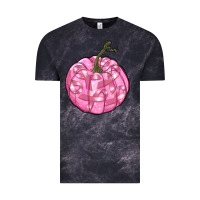 Cloud Black pink pumpkin with breast cancer ribbons Vintage Tee - RanaPortraitStore