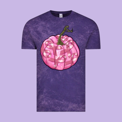 Pink Pumpkin With Breast Cancer Ribbons Vintage Tee Designed By Ranaportraitstore