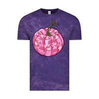 Cloud Purple pink pumpkin with breast cancer ribbons Vintage Tee - RanaPortraitStore