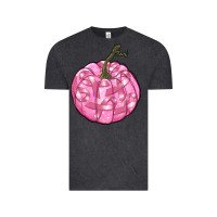 Vintage Black pink pumpkin with breast cancer ribbons Vintage Tee - RanaPortraitStore