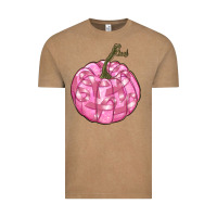 Vintage Coffee pink pumpkin with breast cancer ribbons Vintage Tee - RanaPortraitStore