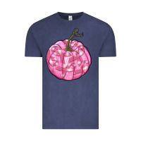 Vintage Denim pink pumpkin with breast cancer ribbons Vintage Tee - RanaPortraitStore