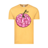 Vintage Mustard pink pumpkin with breast cancer ribbons Vintage Tee - RanaPortraitStore