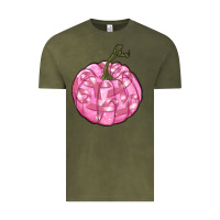 Vintage Olive pink pumpkin with breast cancer ribbons Vintage Tee - RanaPortraitStore
