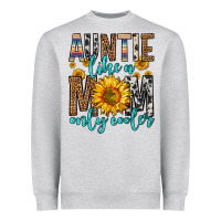 Heather Grey auntie like a mom only cooler Heavyweight Sweatshirt - Zillion Design Studio