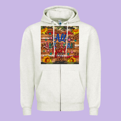 All American Girl Zipper Hoodie Designed By Artiststas