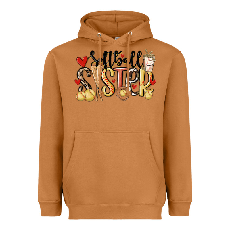 Softball Sister Heavyweight Hoodie by MaliasSmallBusiness | Teevron