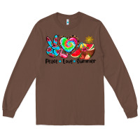 Chestnut peace love  summer Long Sleeve Tee - AdoDesignShop