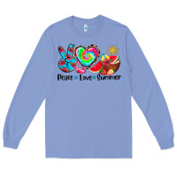 Colony Blue peace love  summer Long Sleeve Tee - AdoDesignShop