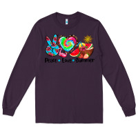 Plum peace love  summer Long Sleeve Tee - AdoDesignShop